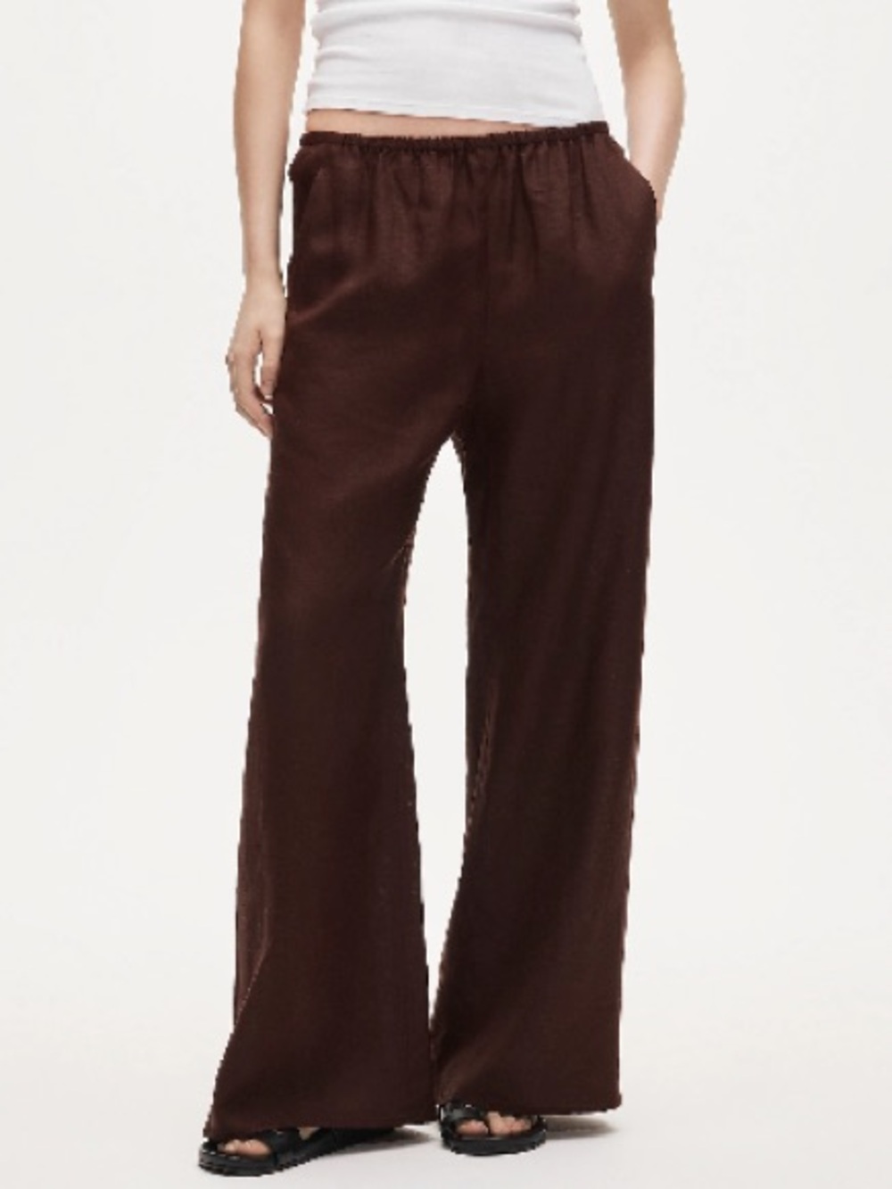NWT J. Crew Cosmo pants linen wide-leg L tall LT - Picture 4 of 6